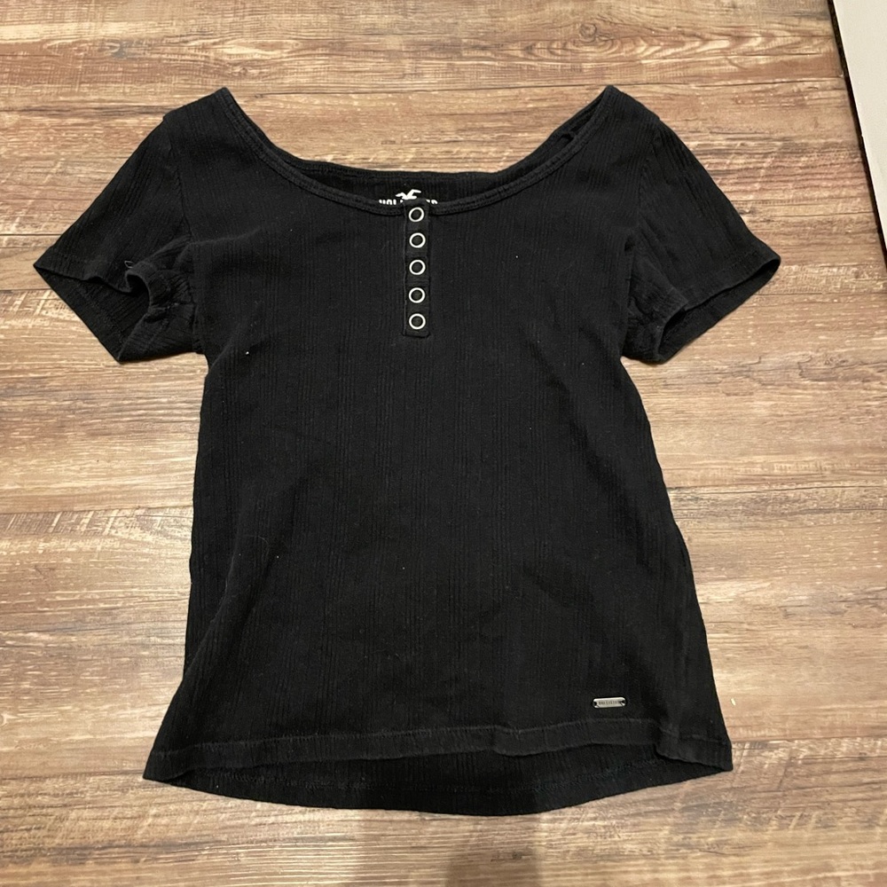 Women’s Black Button Shirt from Hollister size: M